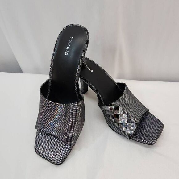 Torrid size 9 Iridescent Squared Toe Heel Sandal (WW) Double wide width - Picture 2 of 9